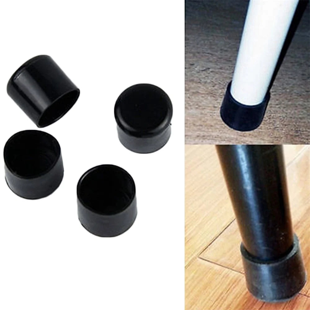 40Pcs 10mm Round Non-Slip Chair Leg End Cap, PVC Furniture Leg Covers Floor Protector Pads Reduce Noise Table Feet Cap - Black - 3