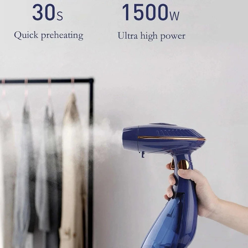 1500W Portable Steam Iron Dry / Wet Dual Use Handheld Folding Garment Steamer with 168ml Water Tank, EU Plug - Black - 7