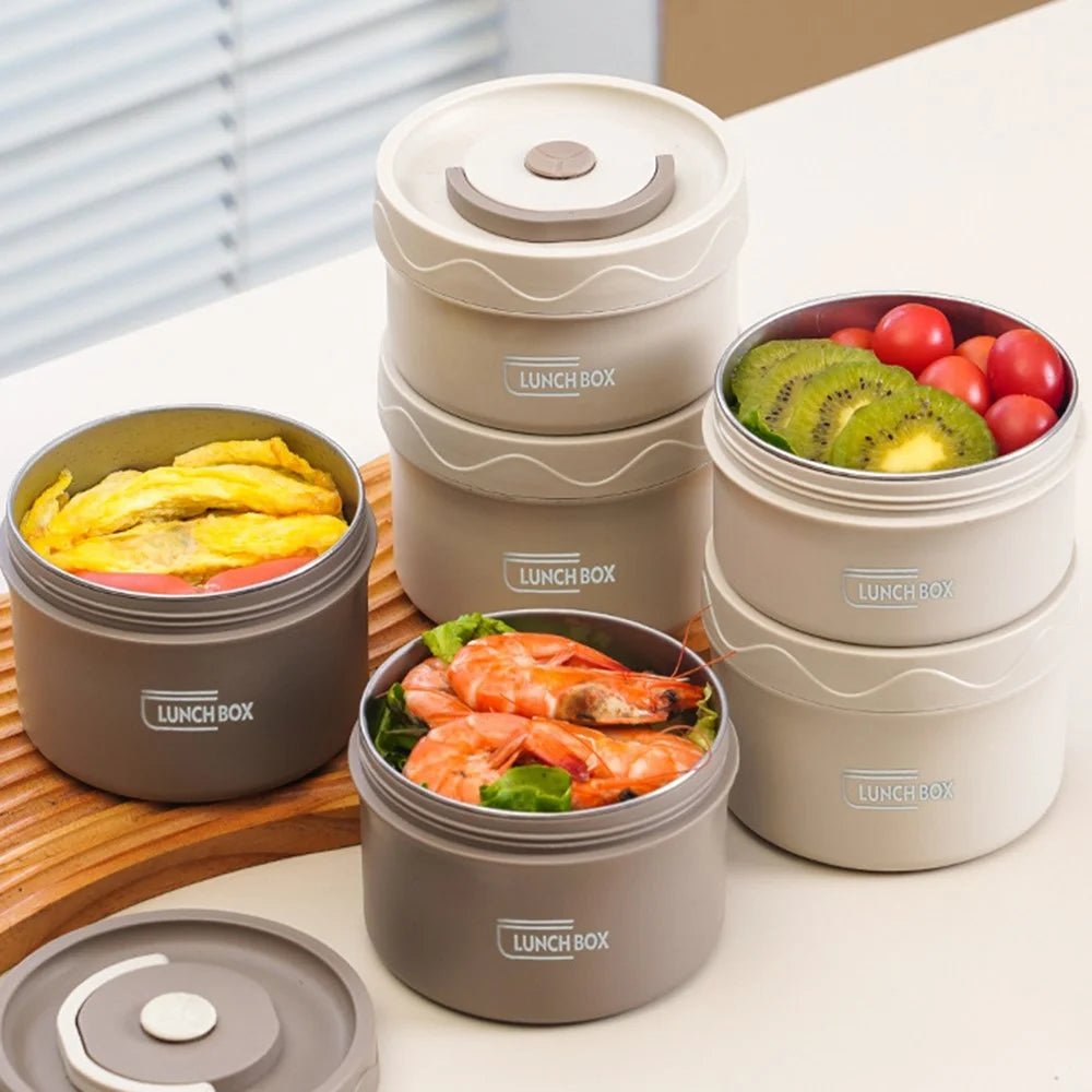3Pcs 304 Stainless Steel Bento Lunch Box Set Insulated Food Container (2Pcs 440ml + 1Pc 600ml + Insulated Bag) (without FDA Certification) - Beige - 5