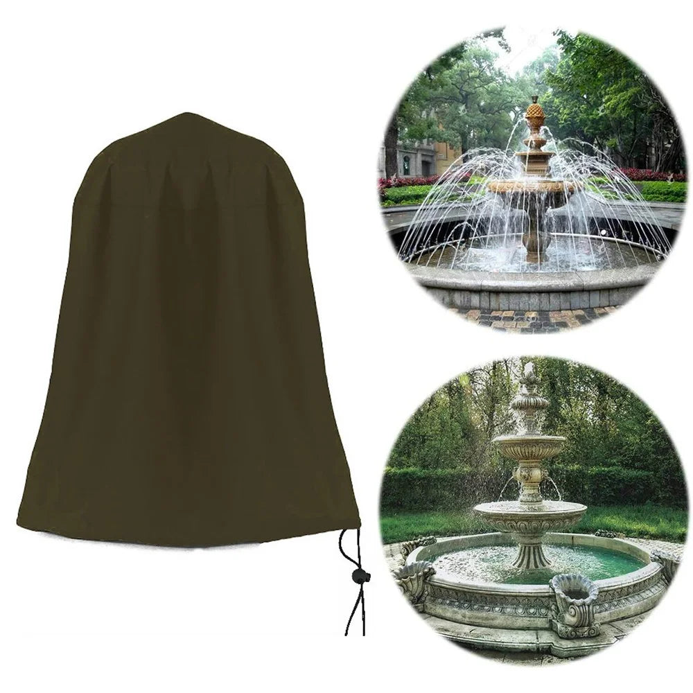 KG0119 Garden Fountain Dust Cover Waterproof Cover Outdoor Sculpture Statue Cover Protector - Black - 2