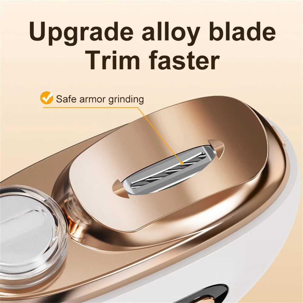 HZ-005 Electric Nail Clipper Rechargeable 3-Speed Adjustment Automatic Nail Trimmer for Home - Orange - 4