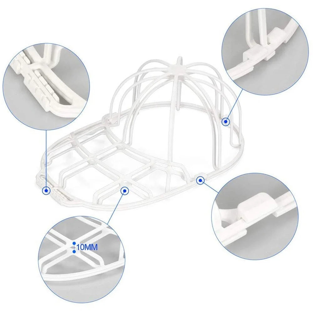 3Pcs / Set Cap Washer Frame Cage Baseball Hat Cleaner Holder Protector PP Hat Rack - White - 4