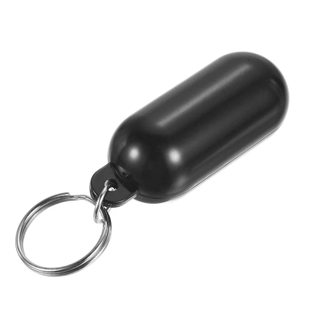 6.5x2.5cm Floating Keychain Water Sports Key Ring Buoyant Key Holder for Boating Kayaking / Outdoor Water Activities - Black - 1