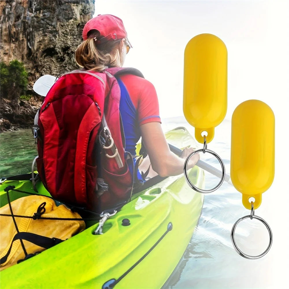 6.5x2.5cm Floating Keychain Water Sports Key Ring Buoyant Key Holder for Boating Kayaking / Outdoor Water Activities - Black - 7