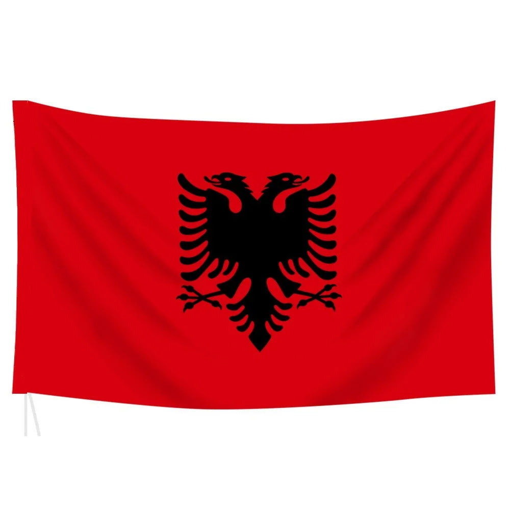 90x150cm 3x5ft Albania Flag Polyester National Flag Banner with Grommets for Outdoor Indoor Display Party Decoration - 1
