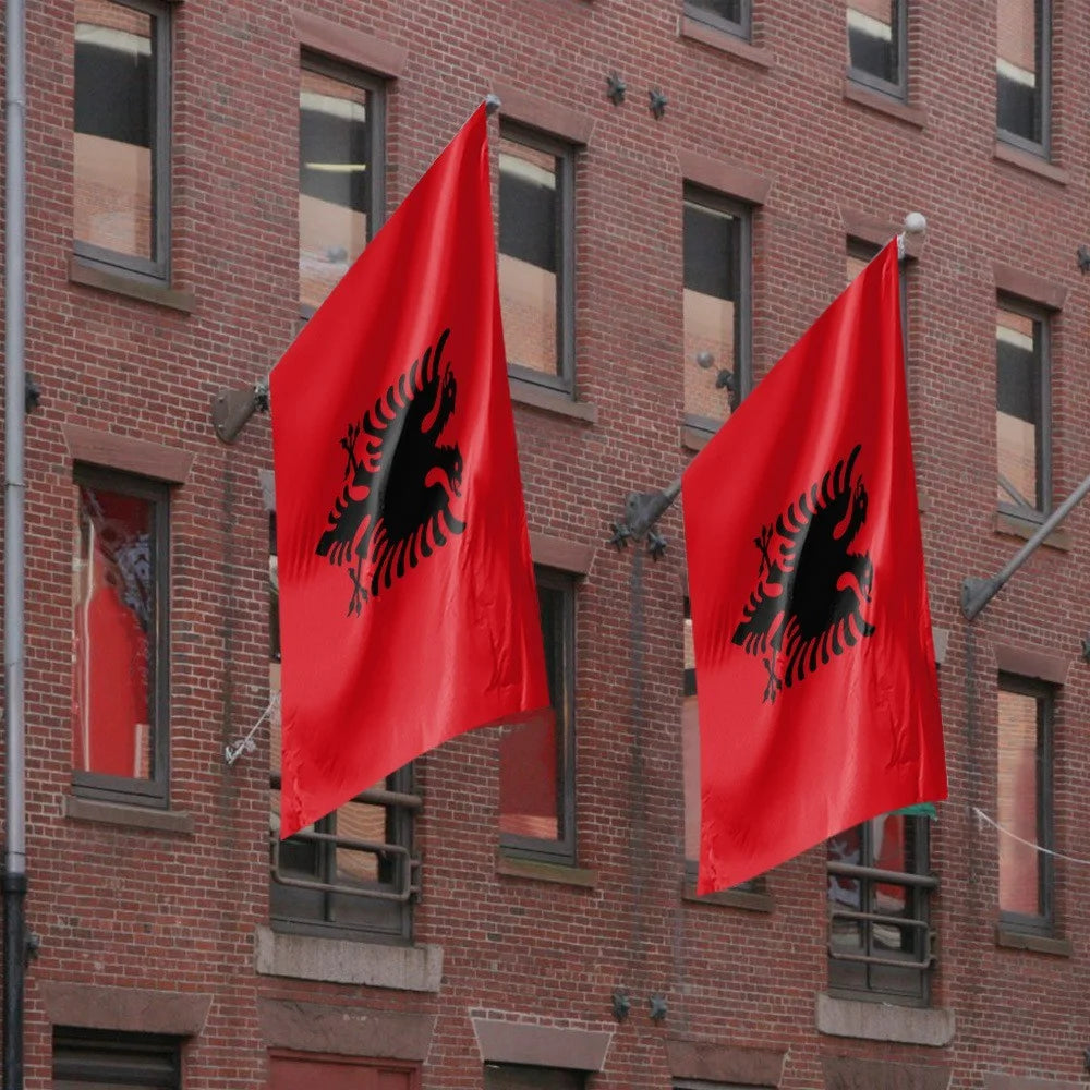 90x150cm 3x5ft Albania Flag Polyester National Flag Banner with Grommets for Outdoor Indoor Display Party Decoration - 5