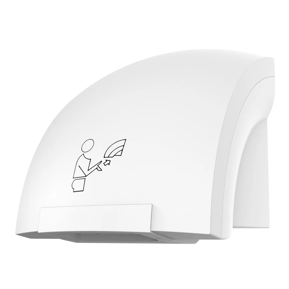 905 Cold Hot Air Automatic Hand Dryer 1200W Electric Wall Mount Sensor Hand Drying Machine for Home Office - White / EU Plug - 1