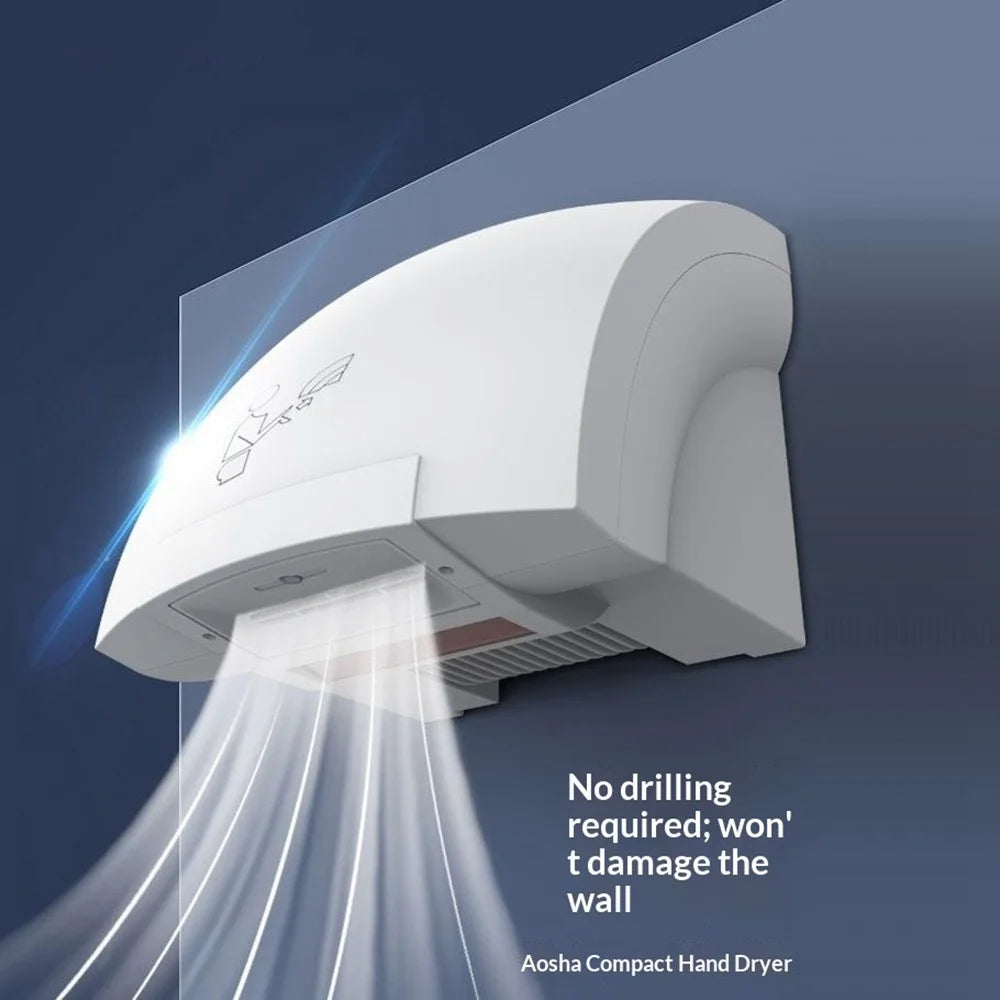 905 Hot Air Automatic Hand Dryer 1200W Electric Wall Mount Sensor Hand Drying Machine for Home Office - White / EU Plug - 2