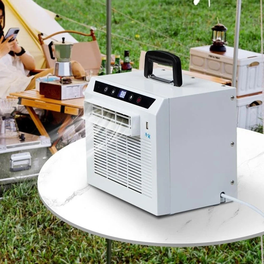 Portable Split Air Conditioner with 1m Connecting Hose 1300W 3000BTU Mini AC Unit for Camping RV Car, EU Plug - White - 5