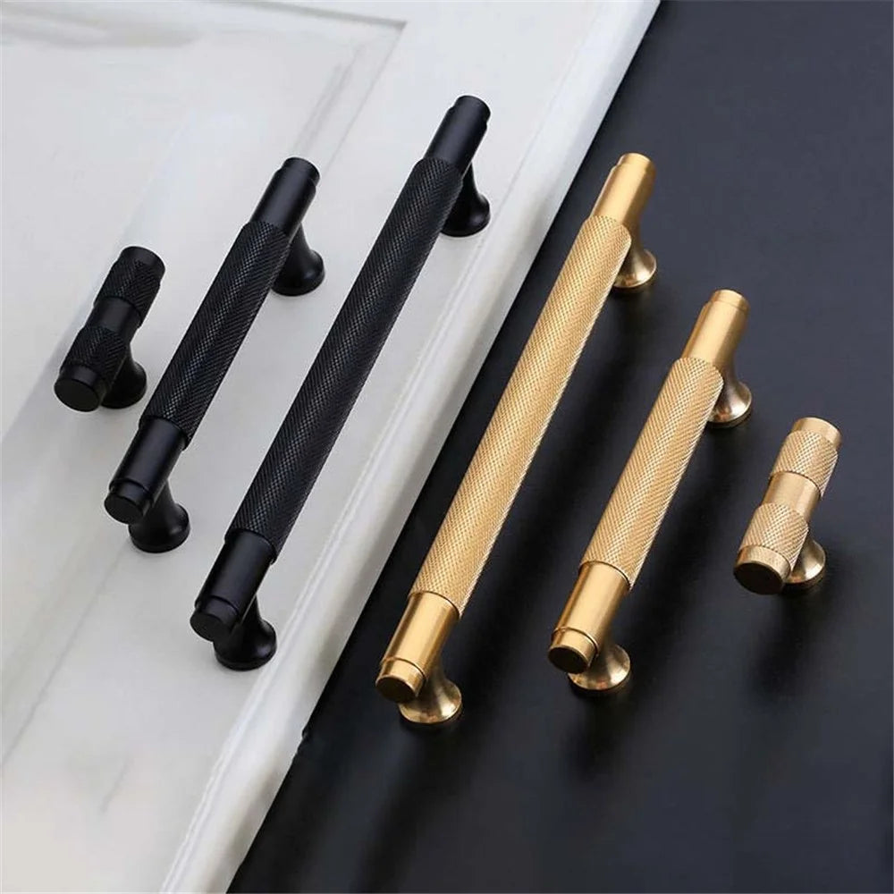 European Style Cabinet Handle Drawer Wardrobe Door Handle Furniture Hardware with 22mm Screw - Gold / Hole Distance 96mm - 6