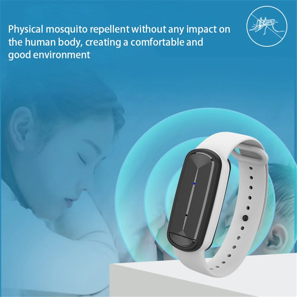 M90 Electronic Ultrasonic Mosquito Repellent Bracelet Outdoor Anti-Mosquito Pest Control Wristband - Black - 4
