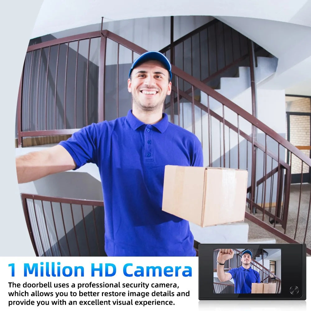 520AD 3.5 inch Screen HD 1MP Camera Electronic Peephole Wide Angle Home Security Door Peephole Viewer - 4