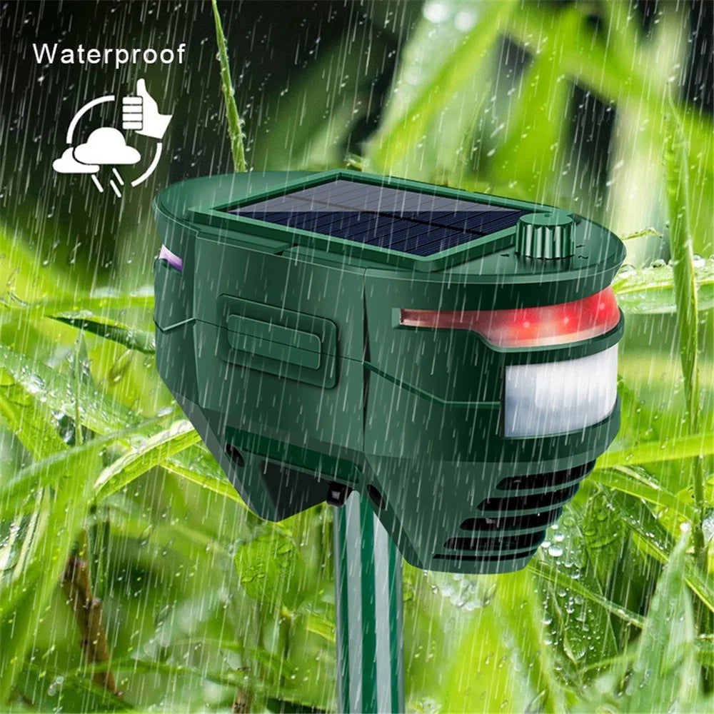 Outdoor ABS Solar Ultrasonic Animal Repeller Infrared Sensor Garden Yard Farm Animal Repellent Device - 3