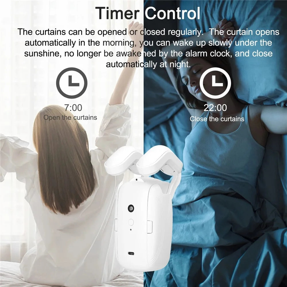 LY-1672 2Pcs Tuya App Bluetooth-compatible Smart Electric Curtain Motor Roman Pole Track Automatic Curtain Controller - 3