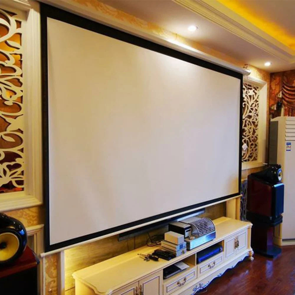 Auto Lifting 60-inch 4:3 RC HD Projection Screen Wall Mounted 3.6 Gain Metal Projection Screen for Home Theater, 220V EU Plug - 7