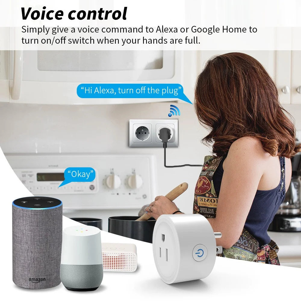 WHM02 10A US Plug WiFi Outlet with Measure APP Remote / Voice Control Smart Tuya Socket Support Timer Switch - 6