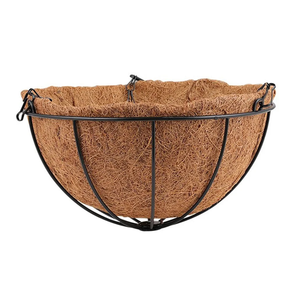 001-YZ01 14-inch Flower Pot Hanging Planter Basket with Coir Liner (Semi-circular Umbrella Shape) - 1