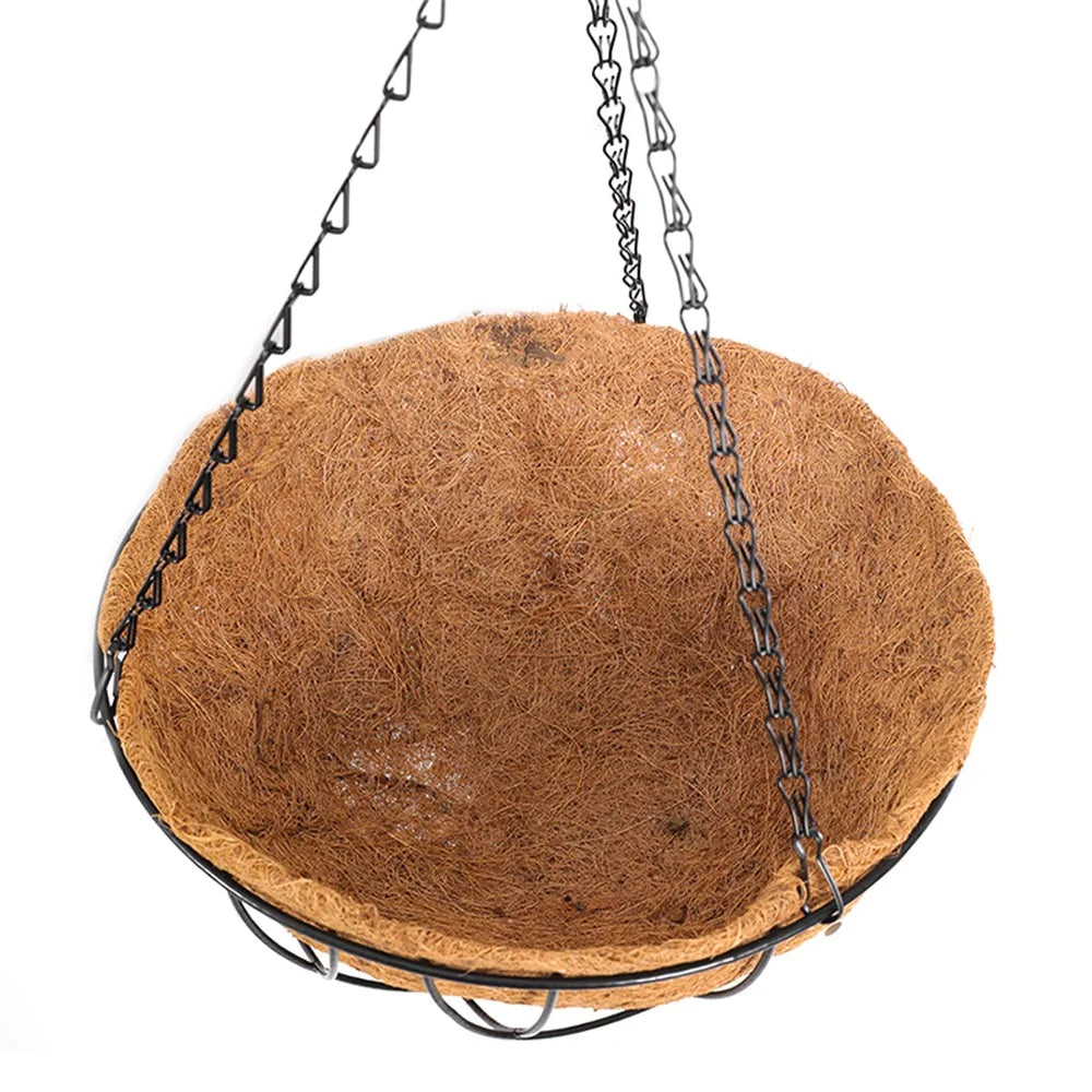 001-YZ01 14-inch Flower Pot Hanging Planter Basket with Coir Liner (Semi-circular Umbrella Shape) - 4