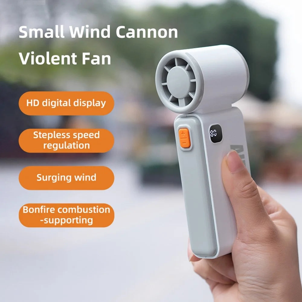 WH-14 Portable Mini Turbo Fan 19500RPM High Speed 100 Speed Adjustable Rechargeable Fan with Digital Display - White - 3