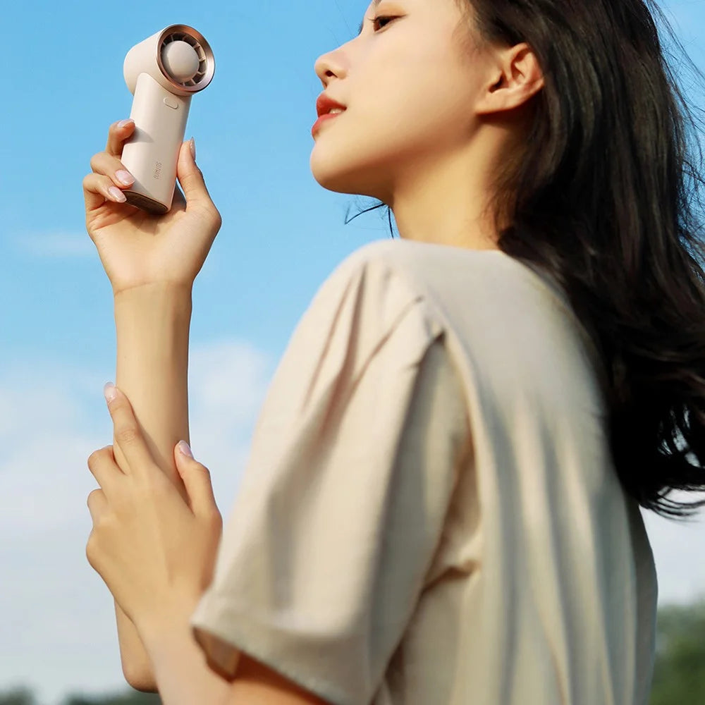 SOTHING 1200mAh Handheld Fan USB Rechargeable 3 Wind Speeds Desktop Summer Cooling Fan - White - 3