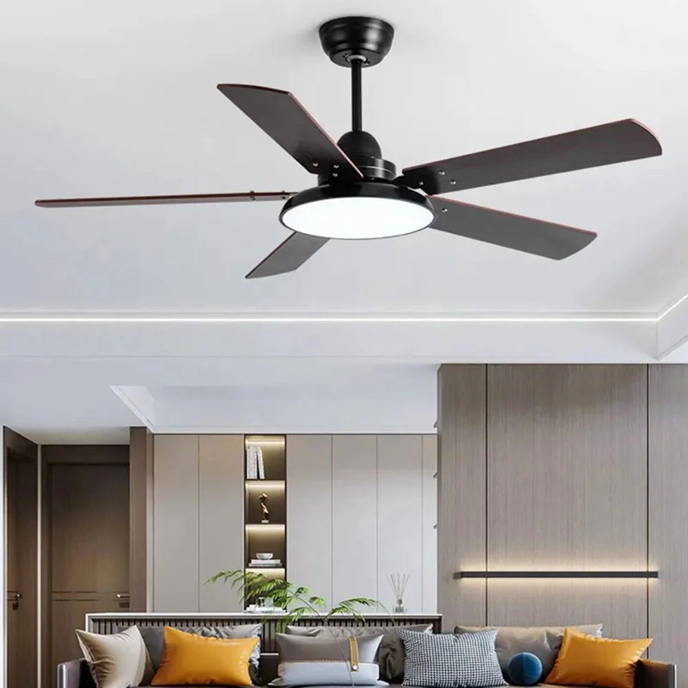 42-inch Integrated Chandelier Iron Blade Ceiling Fan Lamp with Remote Control and Wall Control - Black - 2