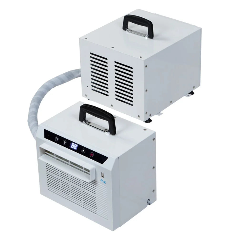 Portable Split Air Conditioner with 1.5m Connecting Hose 1300W 3000BTU Mini AC Unit for Camping RV Car, EU Plug - White - 1
