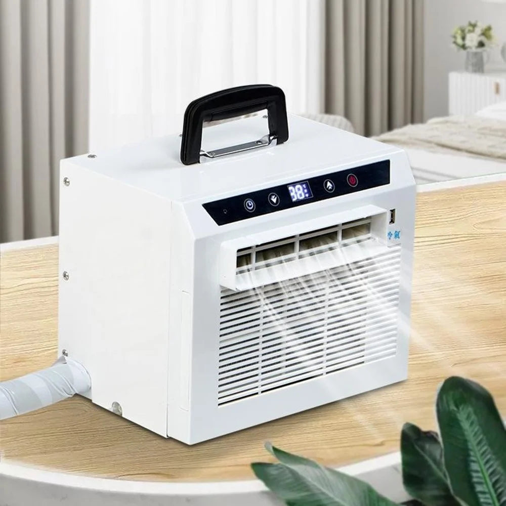 Portable Split Air Conditioner with 1.5m Connecting Hose 1300W 3000BTU Mini AC Unit for Camping RV Car, EU Plug - White - 4