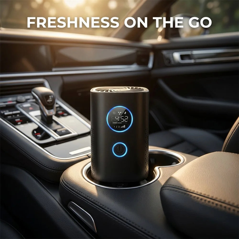 H1 Desktop Air Purifier Negative Ion HEPA Filter USB Rechargeable Air Purifier for Home Bedroom Car - Black - 5