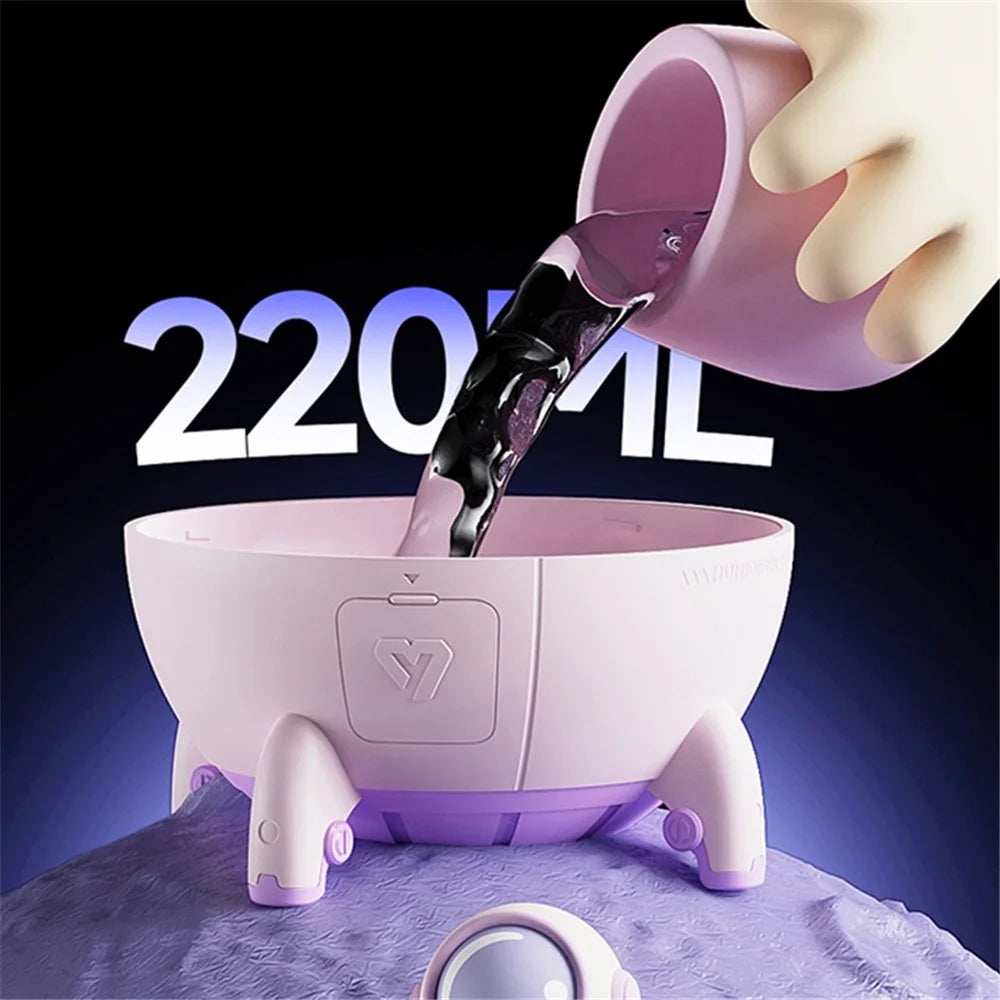 MJ046 Space Capsule Astronaut Humidifier USB Powered Mute Home Office Mist Diffuser with Night Light - White - 5