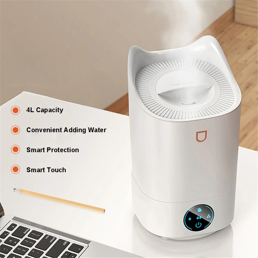 K6 USB Rechargeable 4L Air Humidifier Desktop Aromatherapy Diffuser Touch Control Mist Humidifier - White - 6
