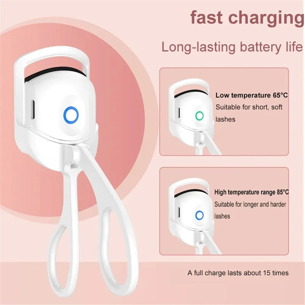 WD-888 Heated Eyelash Curler USB Rechargeable Electric Eyelash Curler Quick Curling Eye Lashes - White - 3