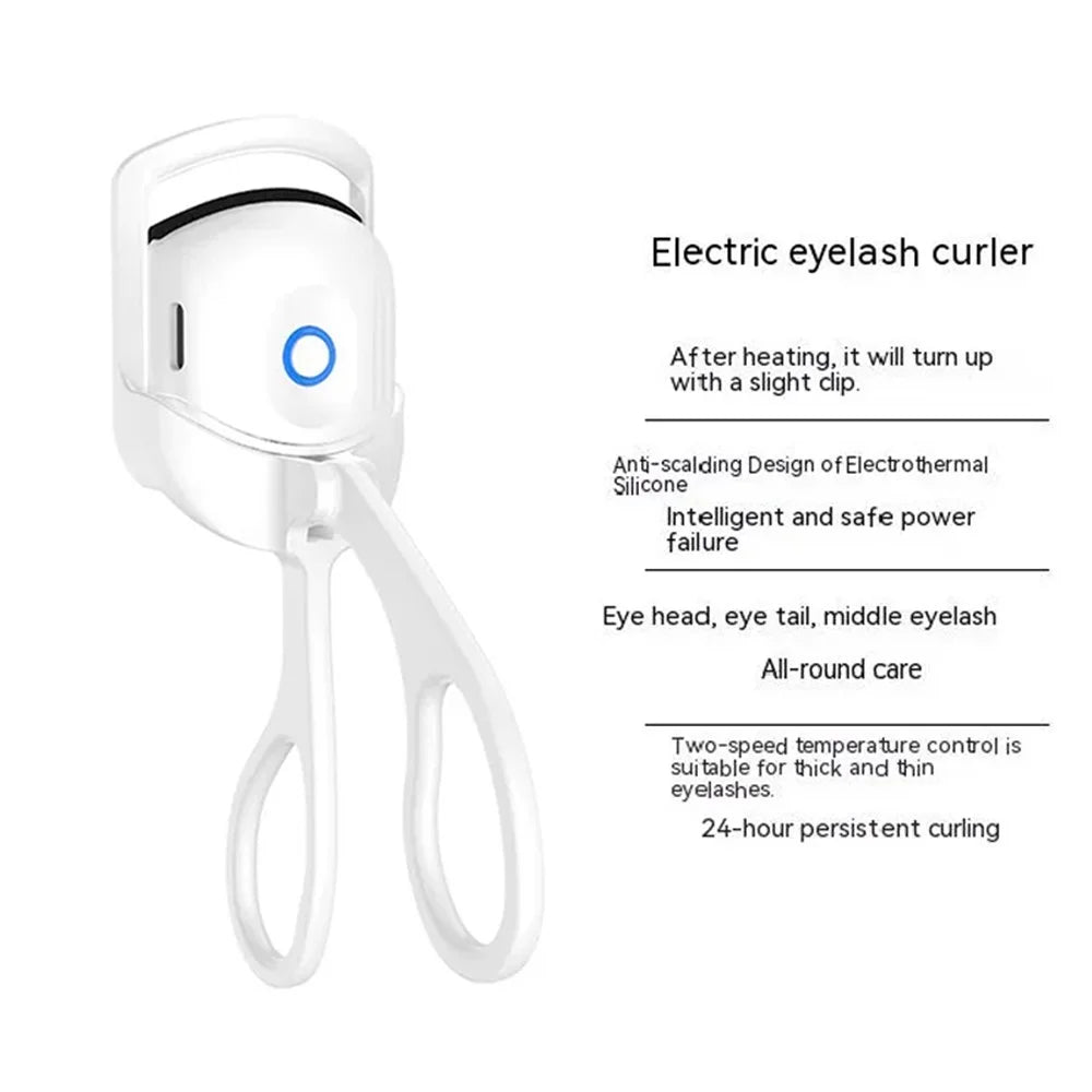WD-888 Heated Eyelash Curler USB Rechargeable Electric Eyelash Curler Quick Curling Eye Lashes - White - 7