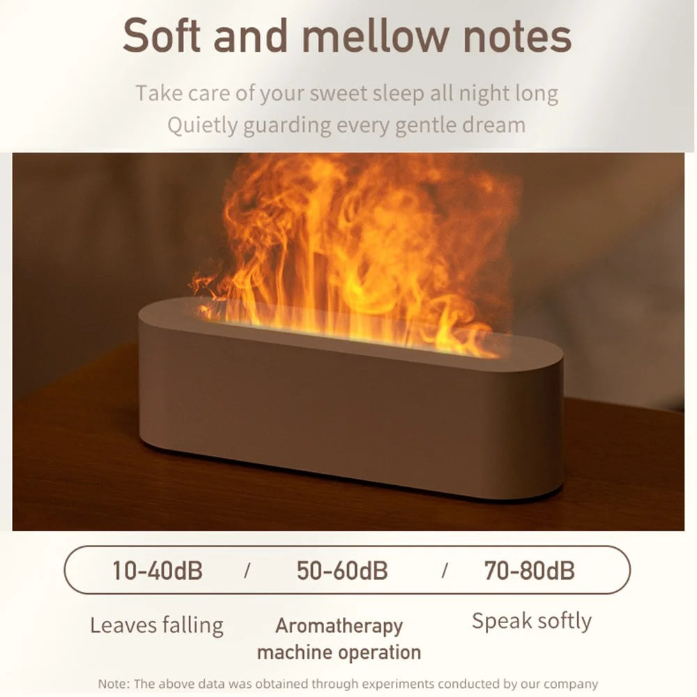DQ709 Colorful Simulation Flame USB Humidifier Home Office Desktop Aromatherapy Mist Diffuser - Black - 4
