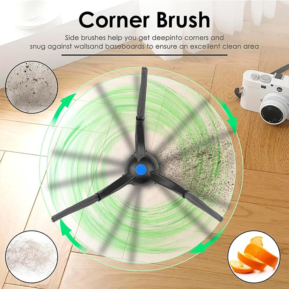 JUNSUNMAY 6Pcs Side Brush for Ecovacs Deebot T50 Pro / T50 Max / T50 Omni / T50 Pro Omni Robot Vacuum Cleaning Parts - 2