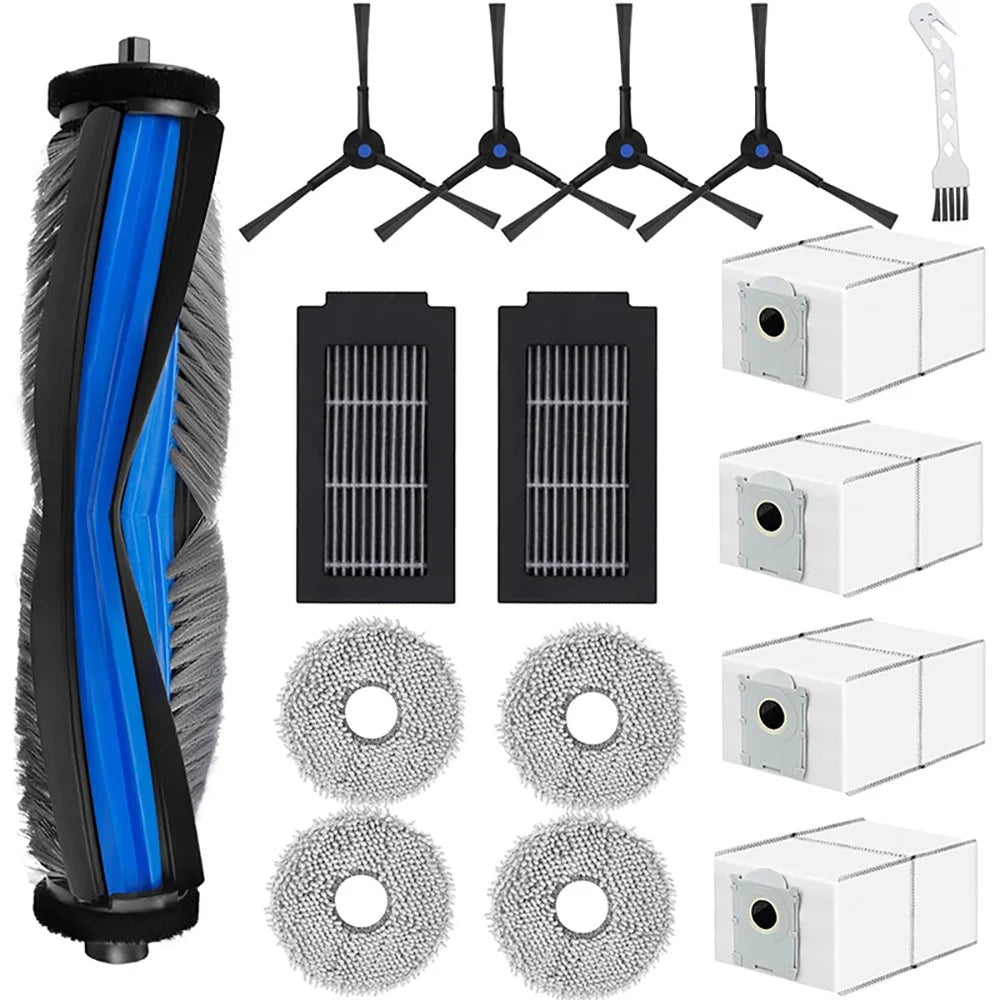 JUNSUNMAY 16Pcs / Set Replacement Parts Kit for Ecovacs Deebot T50 Pro / T50 Max / T50 Omni / T50 Pro Omni with Main Brush HEPA Filter Mop Pad Dust Bag - 1