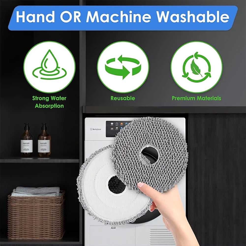 JUNSUNMAY 4Pcs For iRobot Roomba Plus 505 Combo / 405 Combo Washable Mop Pads Robot Vacuum Replacement Part - 3