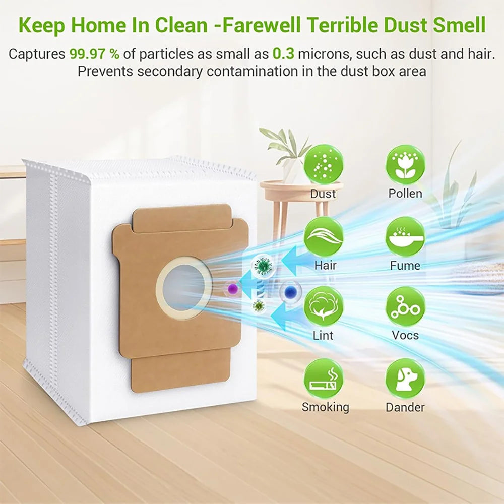 JUNSUNMAY 6Pcs For iRobot Roomba Plus 505 Combo / 405 Combo 2.8L Dust Bags Robot Vacuum Replacement Part - 2