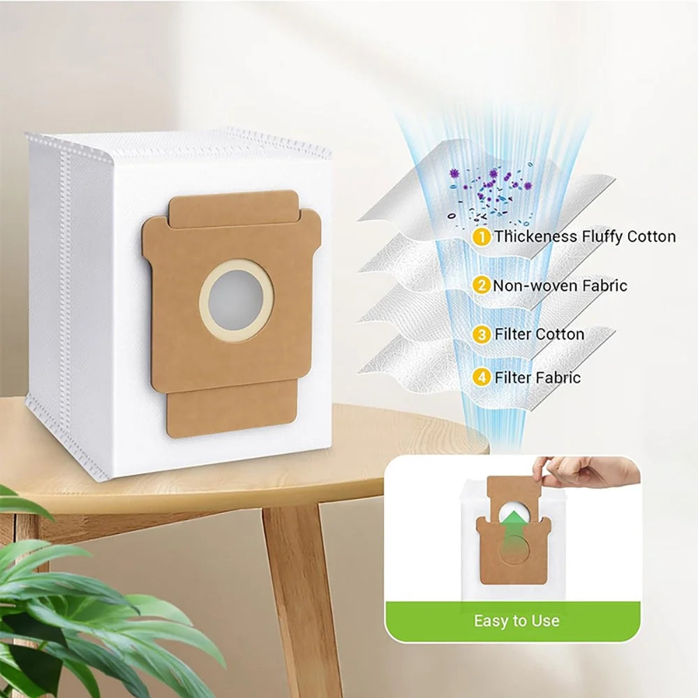 JUNSUNMAY 6Pcs For iRobot Roomba Plus 505 Combo / 405 Combo 2.8L Dust Bags Robot Vacuum Replacement Part - 3