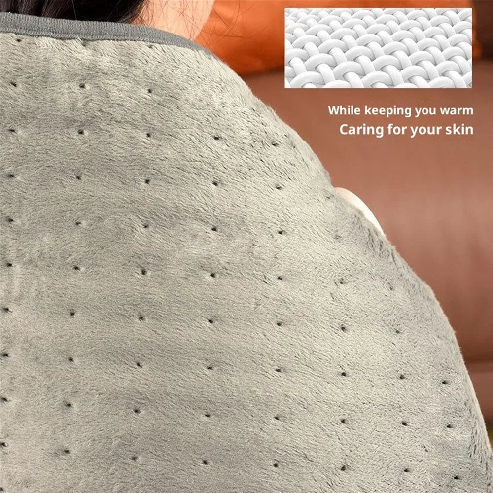 HP4555 Heated Shoulder Wrap Electric Blanket for Winter Electric Heating Pad 6 Temperature Settings Timer Function - Grey / US Plug - 7