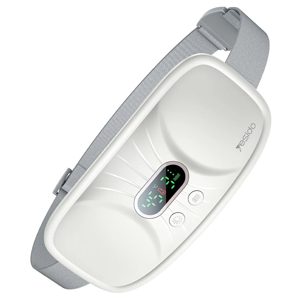 YESIDO MG28 Electric Massage Heating Belt Uterus / Waist Warmer Digital Display 3 Vibration Modes 4 Temperature Settings - White - 1