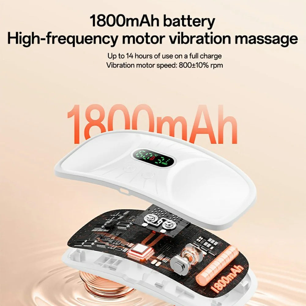 YESIDO MG28 Electric Massage Heating Belt Uterus / Waist Warmer Digital Display 3 Vibration Modes 4 Temperature Settings - White - 2