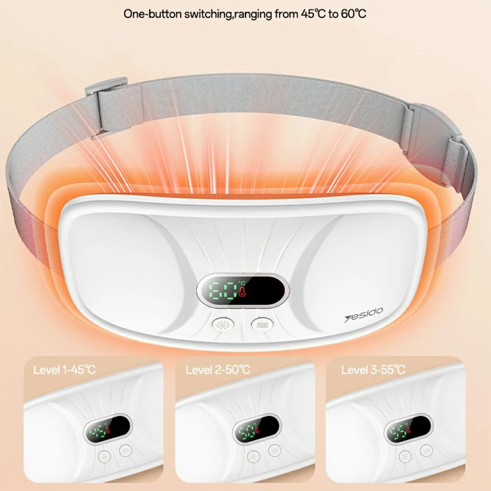 YESIDO MG28 Electric Massage Heating Belt Uterus / Waist Warmer Digital Display 3 Vibration Modes 4 Temperature Settings - White - 4