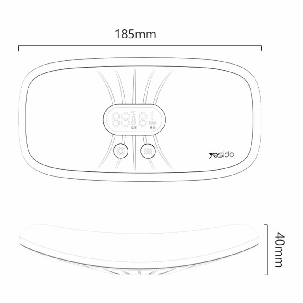 YESIDO MG28 Electric Massage Heating Belt Uterus / Waist Warmer Digital Display 3 Vibration Modes 4 Temperature Settings - White - 7