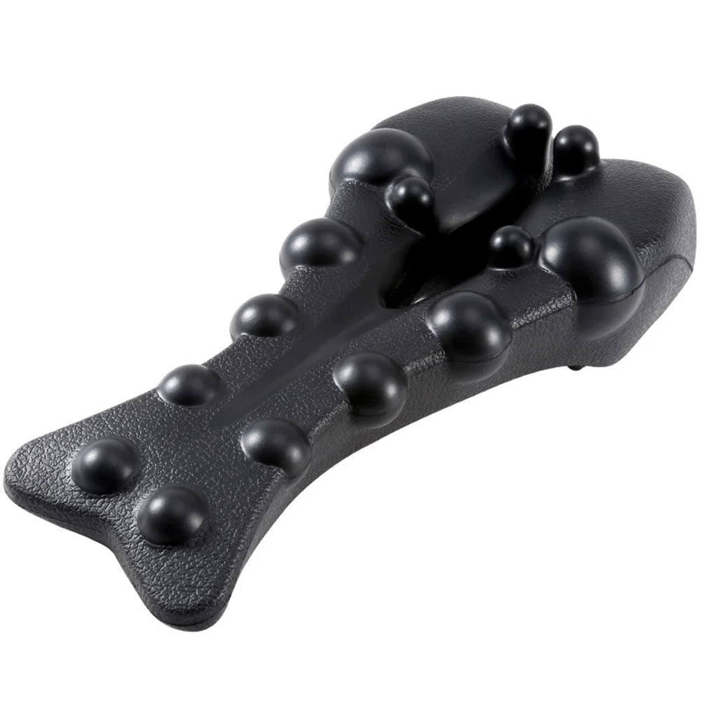 Soft EVA Cervical Spine Massager Pain Relieve Neck Shoulder Relax Massage Tool - Black - 1