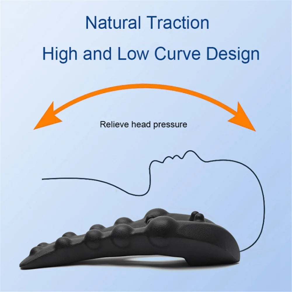Soft EVA Cervical Spine Massager Pain Relieve Neck Shoulder Relax Massage Tool - Black - 2