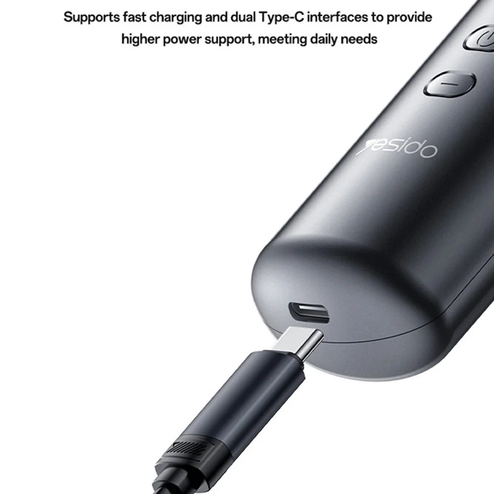 YESIDO MG23 Wireless Hair Straightener Brush 2 in 1 Straighten and Curl Styling Tool 3 Temp Settings Digital Display - Black - 7