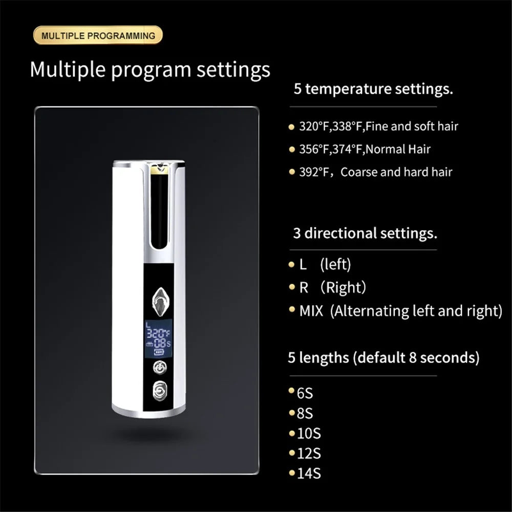DYM-032 Smart Automatic Curling Iron Hair Comb Wireless Curling Iron Portable Women Styling Comb - 3