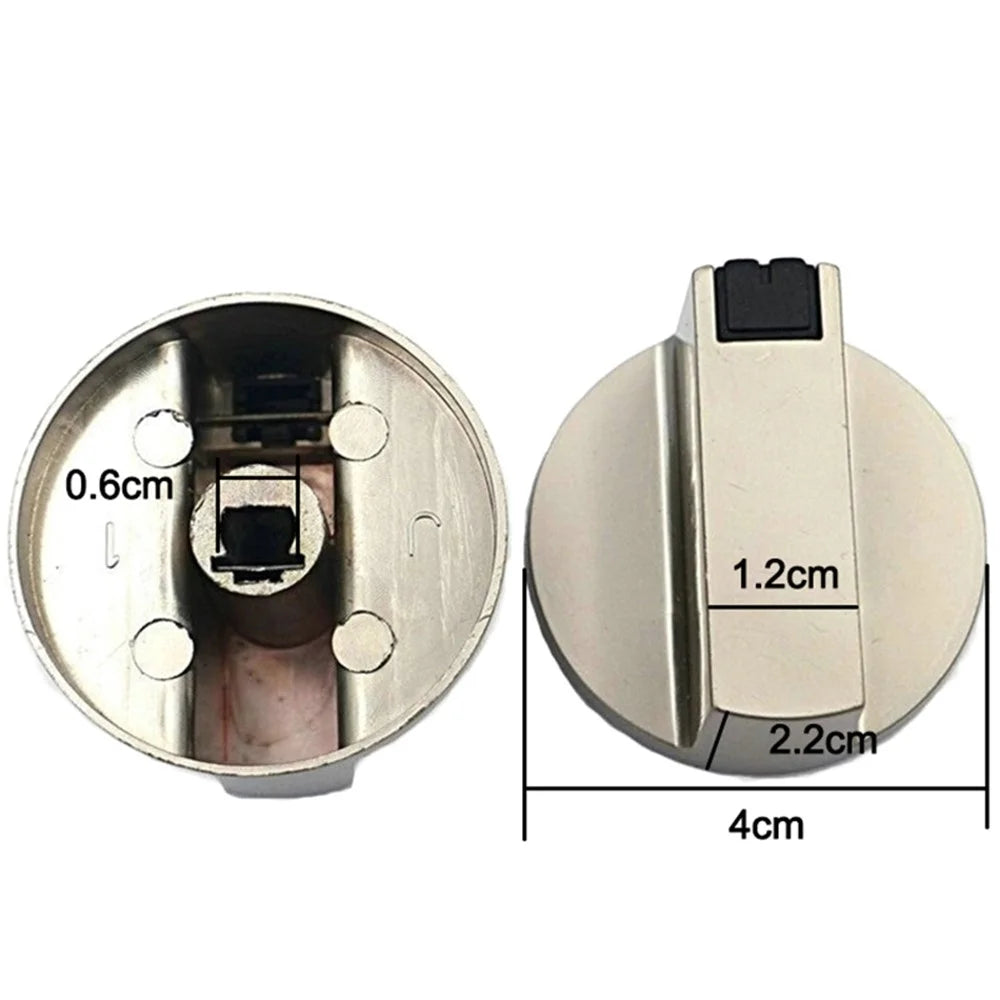 2Pcs Universal Metal Rotary Switch Control Knobs Replacement for Kitchen Gas Stove, Shaft Diameter: 6mm - 5