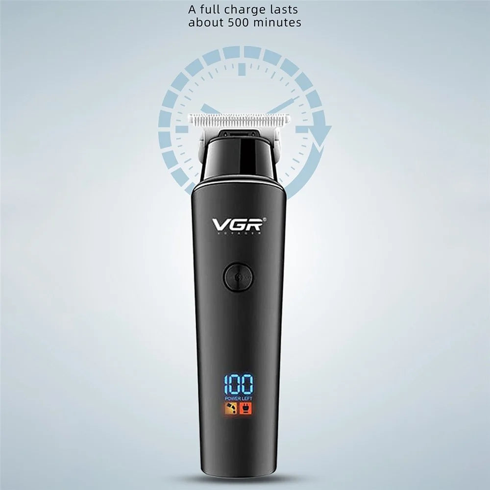 VGR V-937 LCD Digital Hair Electric Clipper Portable Hair Trimmer with Stainless Steel Cutter Haircut Tool for Home - 3