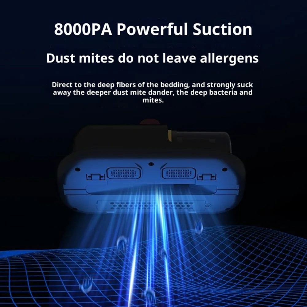 Wireless Mite Remover Ultraviolet Sterilization Machine Powerful Suction Household Mattress Bedding Cleaner - Red - 6